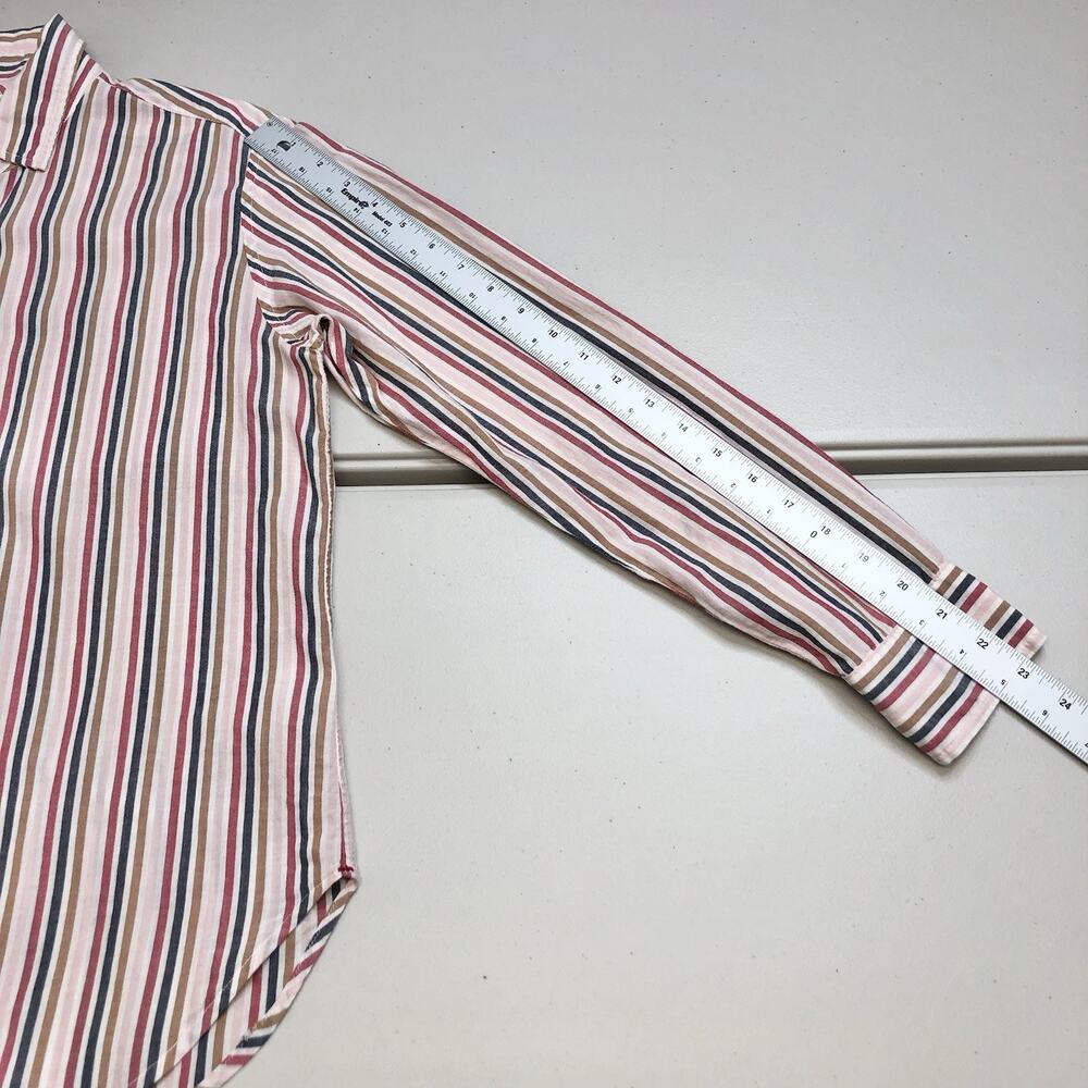 XIRENA Beau Striped Pink Blue 100% Cotton Button Down Shirt Women’s Size XS - Picture 4 of 9